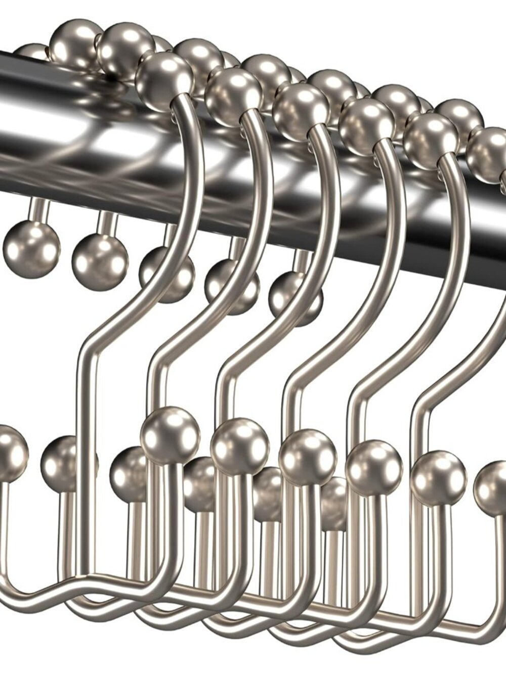 Shower Curtain Hooks Rings, Rust Resistant Metal Double Glide Shower Hooks Rings